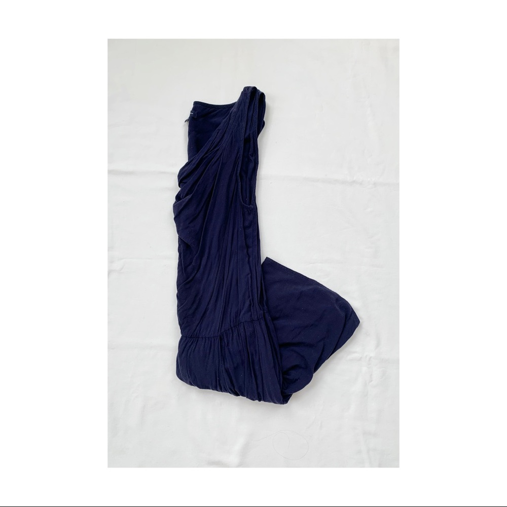 Navy Cowl Neck Dress